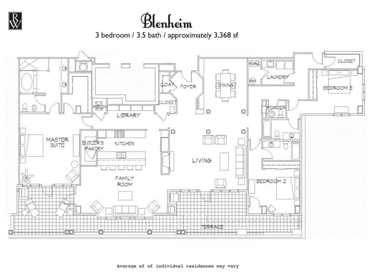 Blenheim floor plan, Rosewood at Providence