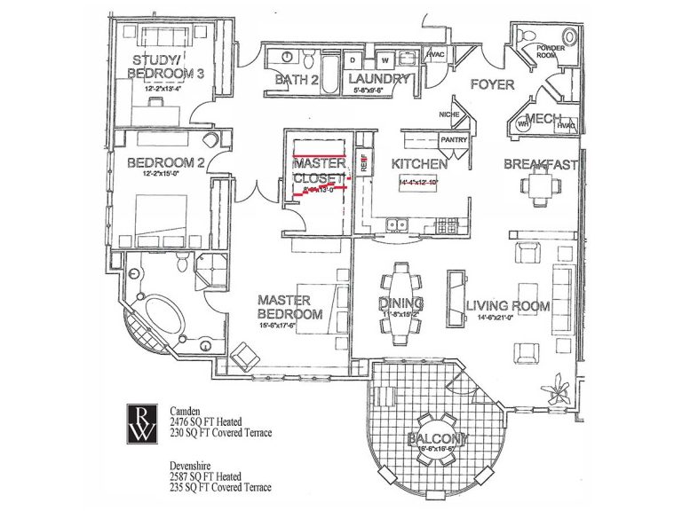 Camden and Devenshire floor plan, Rosewood at Providence
