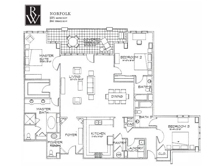 Norfolk floor plan, Rosewood at Providence