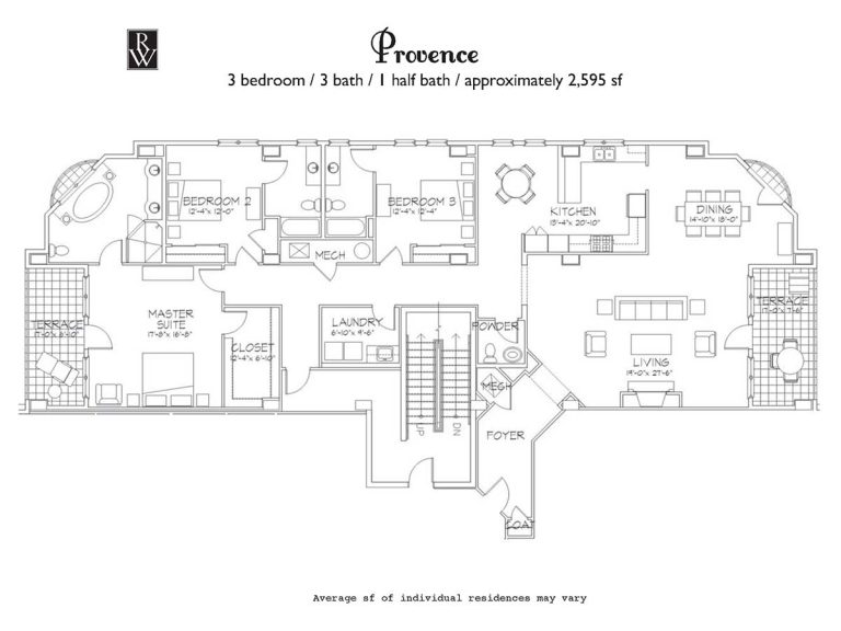 Provence floor plan, Rosewood at Providence