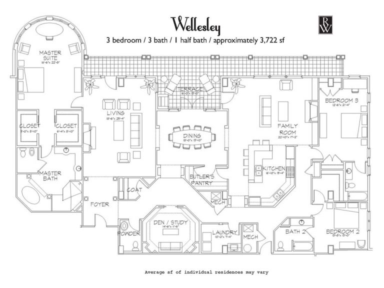 Wellesley floor plan, Rosewood at Providence
