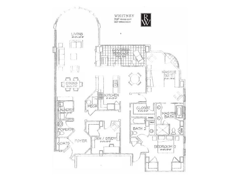 Whitney floor plan, Rosewood at Providence